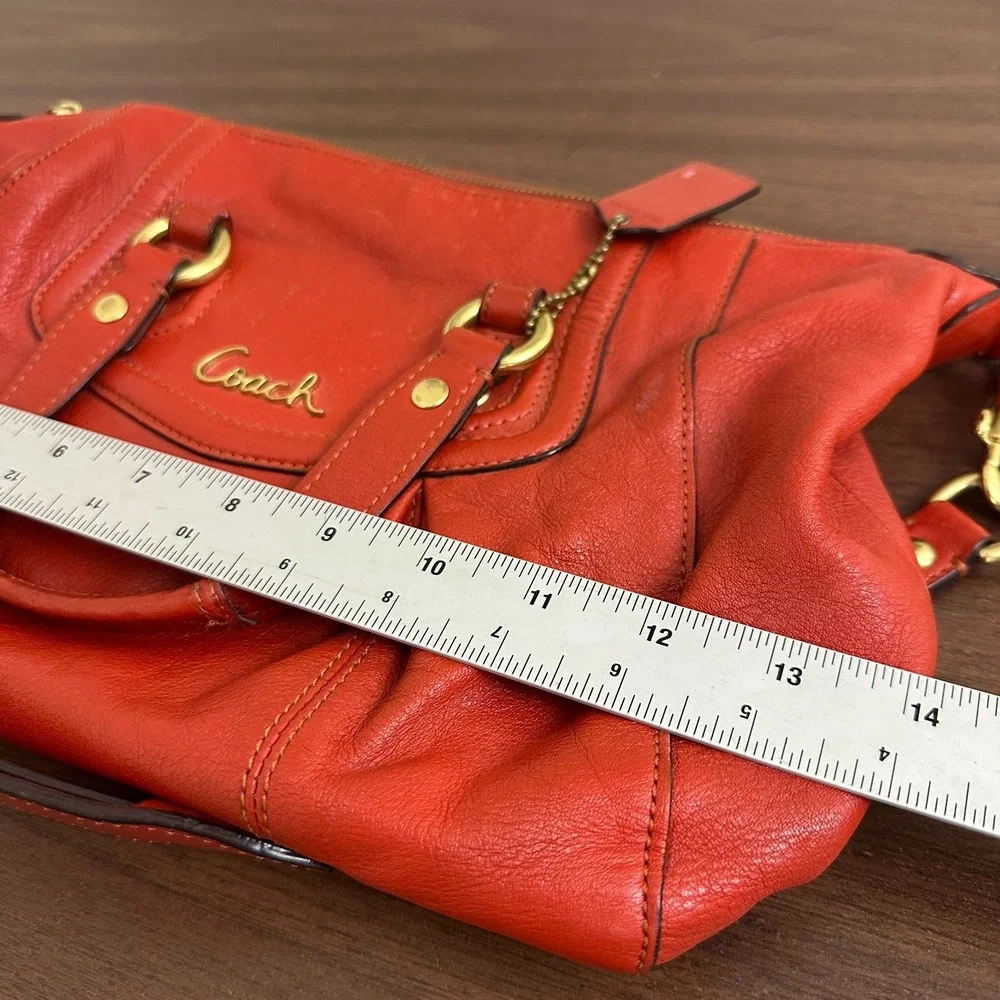 Vintage Coach Ashley Satchel Handbag Womens Red Leather Removable Strap Bag
